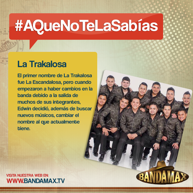 XiroTochi's tweet photo. #MusicaBanda: #AQueNoTeLaSabías  de bandatrakalosa http://t.co/TINgCh34Pi http://t.co/KUbi48Bc0s