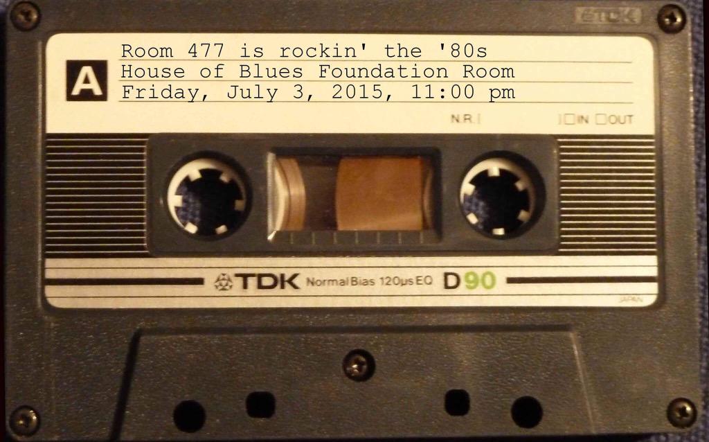 ps80som's tweet photo. One week from tonight. #houseofblues #foundationroom #80s #room477 http://t.co/dXCnkFPtJr