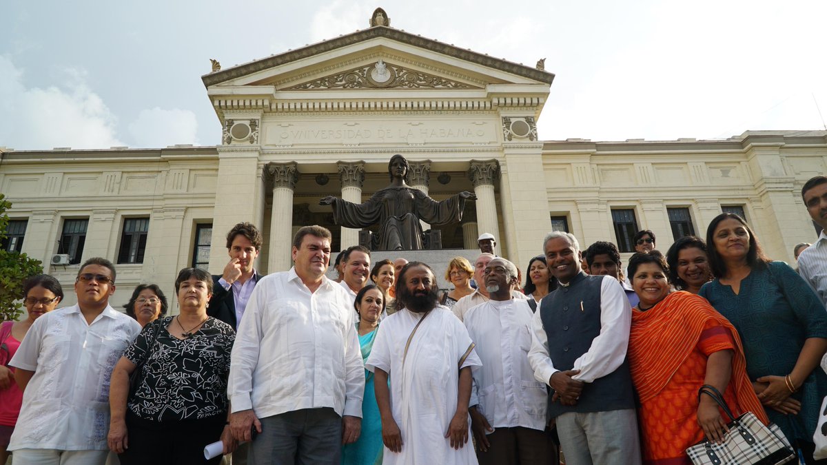 Landed in Cuba. Despite poverty,there's cleanliness &amp; 100% literacy. Addressed educators at the National University.