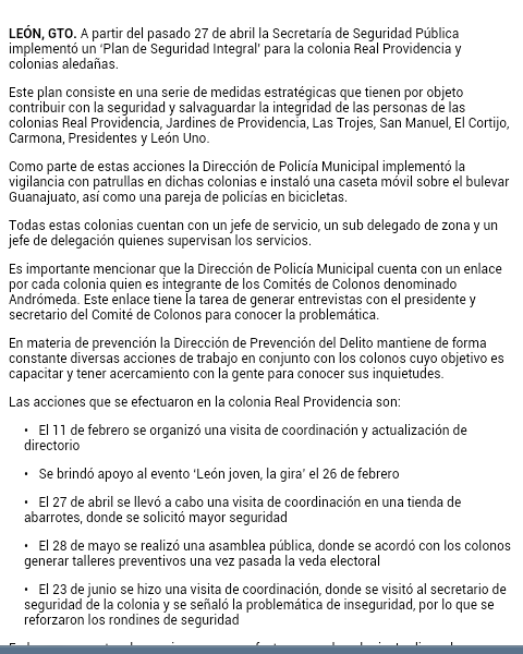 Seguridad_Leon's tweet photo. Continúa SSP del municipio Plan de Seguridad Integral’ en Real Providencia y colonias aledañas. http://t.co/DLIsQmVGlX