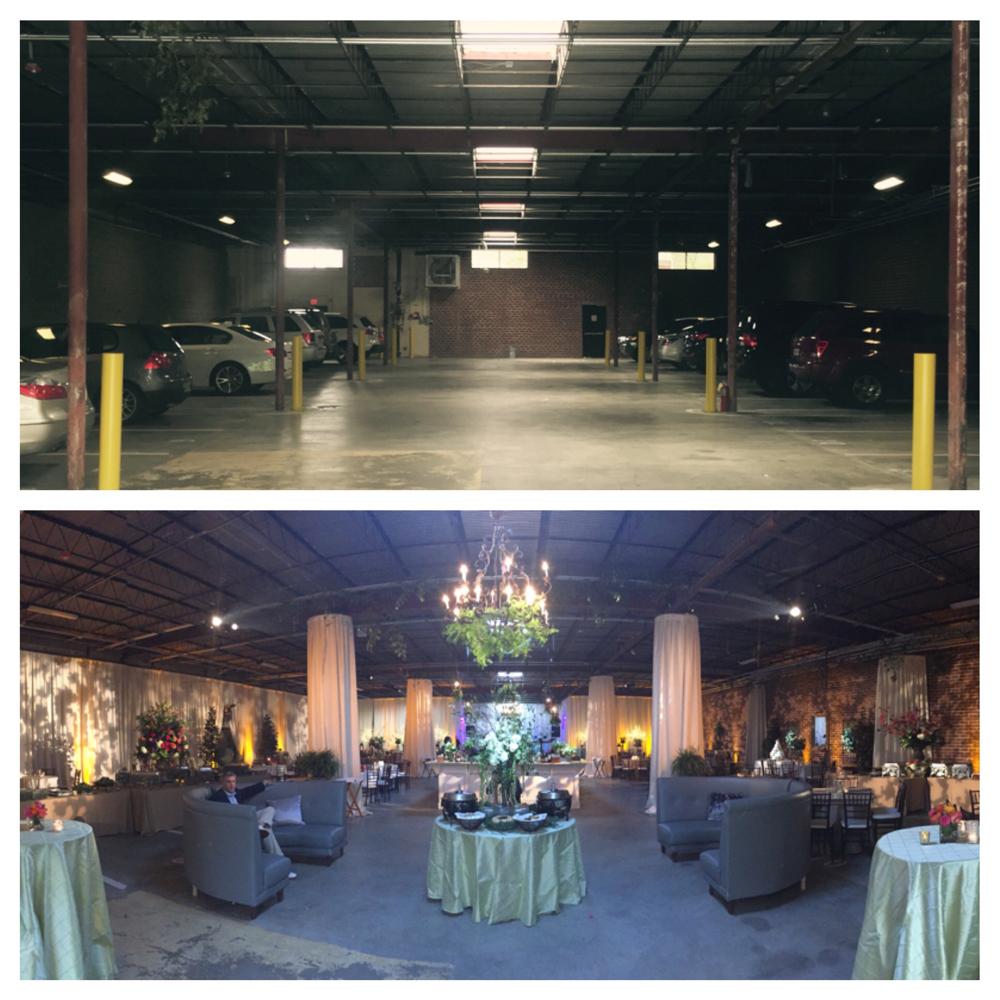 Before and after photo of the garage we transformed. Creativity, imagination, and effort can make anything possible.