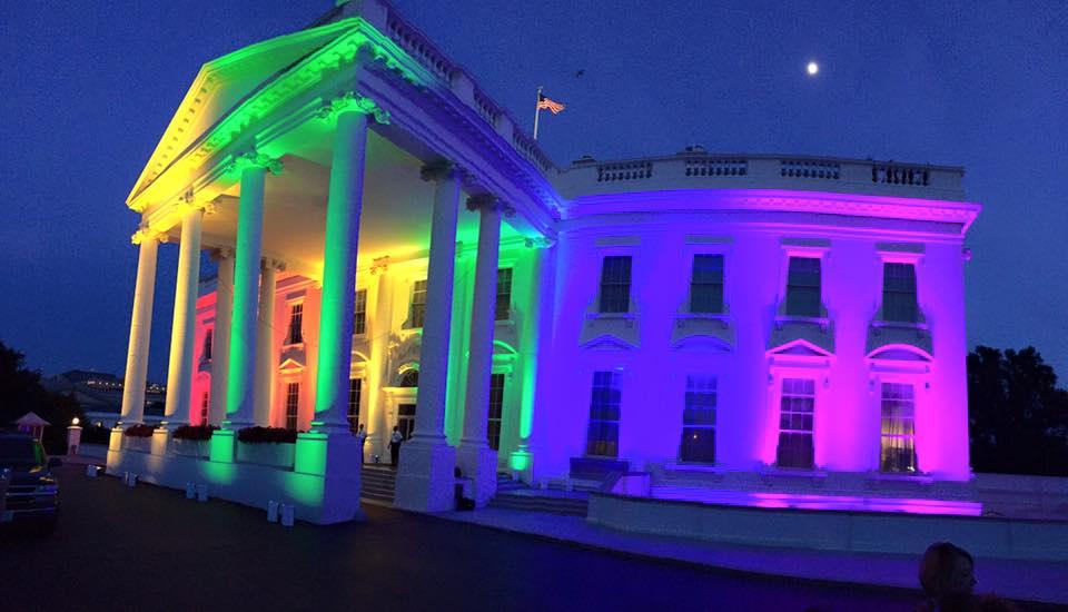 glaad's tweet photo. The @whitehouse tonight. #LoveWins 🌈💗 http://t.co/qXIsVGZZXR