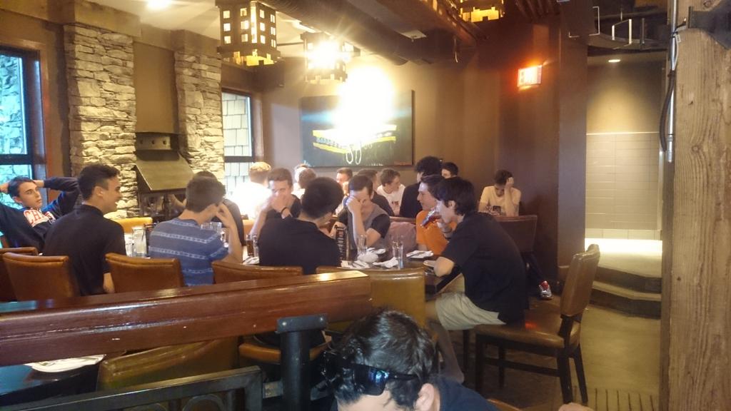 Coachjamiejack's tweet photo. Elite enjoying a team meal in Whistler after going 3-0 in round Robin. #chiefsprospects http://t.co/cprFskqXP5