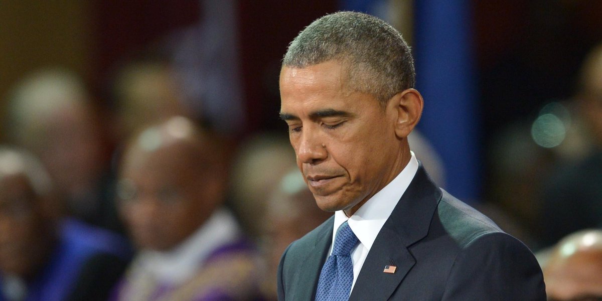 HuffPost's tweet photo. Obama gives impassioned eulogy at Clementa Pinckney's funeral http://t.co/b1xXL5KYHu http://t.co/JvmkZ5Uv7S