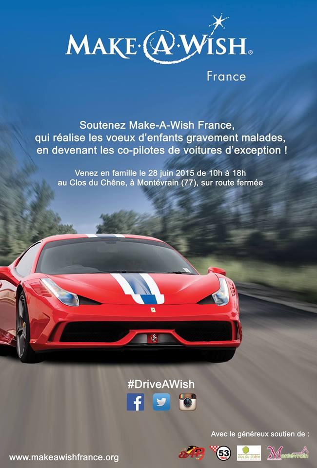 MakeAWishFrance's tweet photo. Avec ce ☀️ envie d'1 virée en #Ferrari ou  #Porsche ? Rv demain à @Montevrain77 avec @MakeAWishFR pour #DriveAWish ! http://t.co/YkgP3J160y