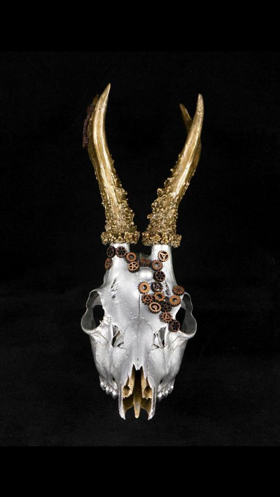 bone_creative's tweet image. Steam punk roe buck skull Stands alone Comes with certificate to ensure will never be a repeated design.£70.00