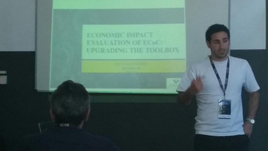 j_david_pinzon's tweet photo. G. Bonos on How to model #EconomicImpact of #EuropeanCapitalOfCulture @MP2013, with @AllegreHadida &amp; al. at #AIMAC15 http://t.co/vuHDhwaPEN