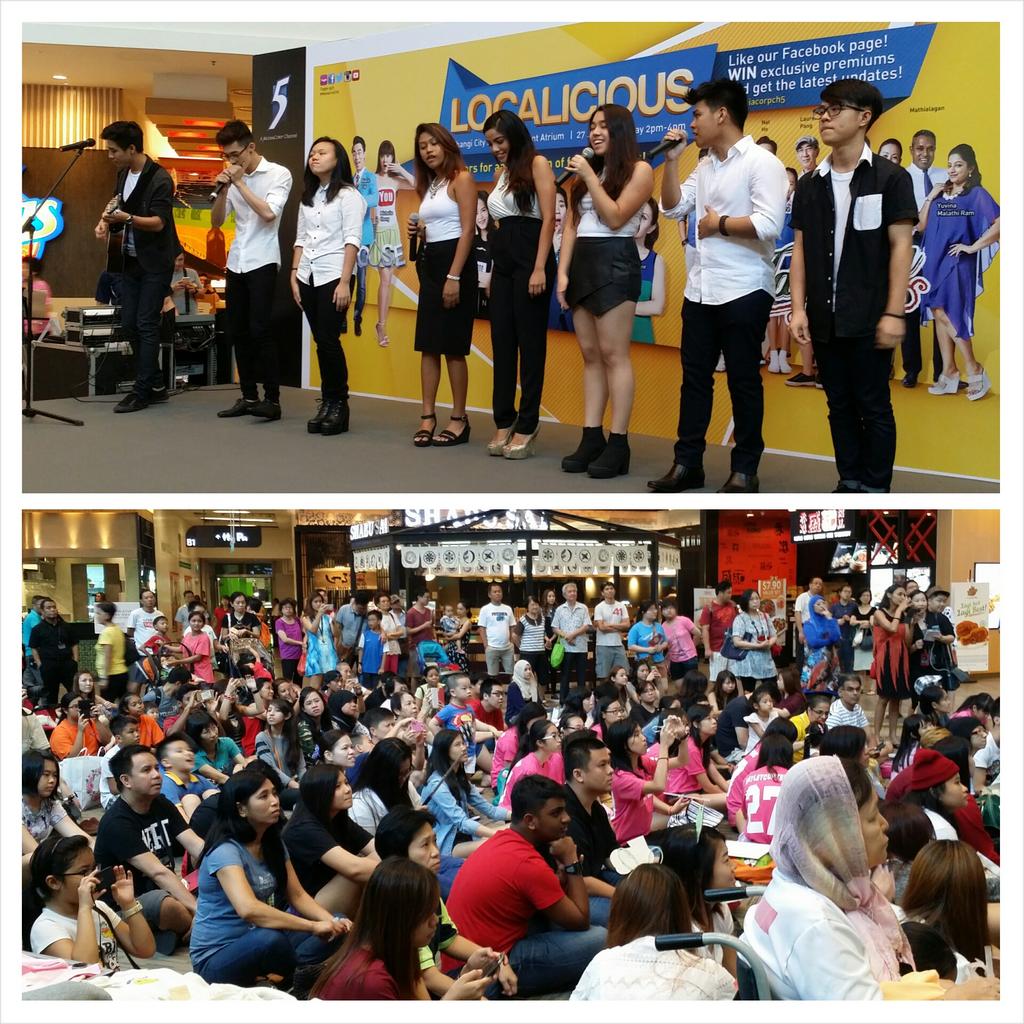 mediacorpCh5's tweet photo. Happening right now at Changi City Point! #localiciousch5. It's the Final 1 contestants. http://t.co/FBVYKSrPvO http://t.co/4QBpnFAcXJ