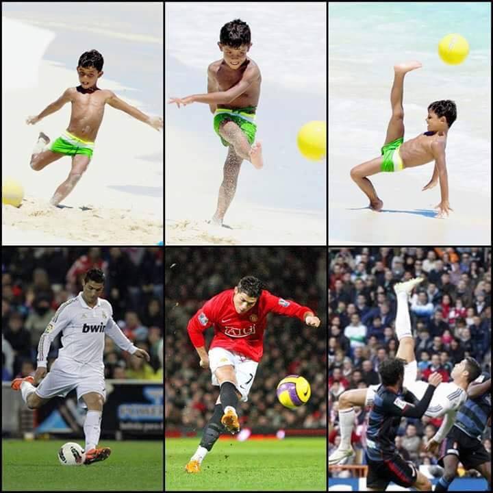 voetbalzonenl's tweet photo. Zo vader, zo zoon! #cr #crjunior #ronaldo #cristiano http://t.co/4w57NFeu8O