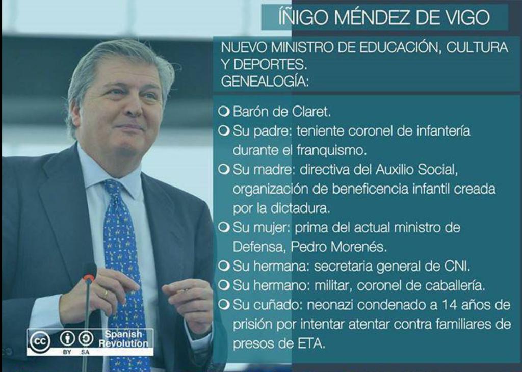 PereForcada's tweet photo. Para ministro de cultura podríamos poner a:
Francisco Franco ❌RIP
General Yagüe Blanco ❌RIP
Íñigo Méndez de Vigo👍 http://t.co/sIyV7jLqwr