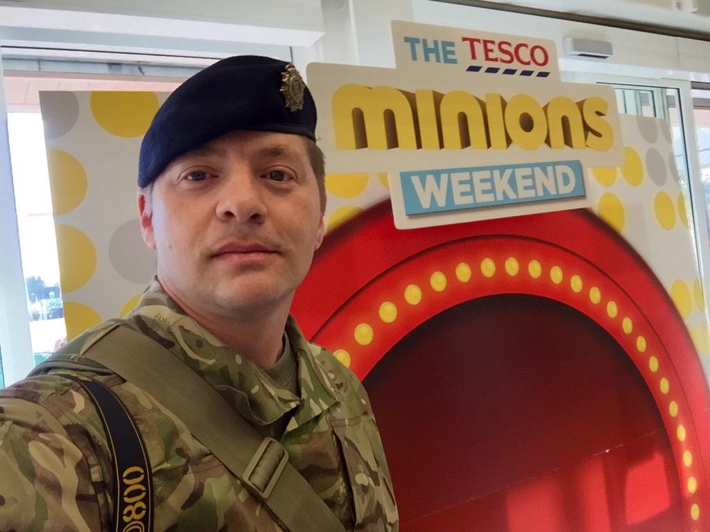 1st gig of the day and it's #Minions weekend at Tesco Quedgeley <a href="/3074Extra/">Quedgeley Extra 3074</a> #AFD2015 soldiers free breakfast :)