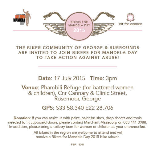 NelsonMandela's tweet photo. SA celebs get their hands dirty for Bikers for #MandelaDay 2015 https://t.co/BrUN2zR30m #Time2Serve #SayNoToAbuse http://t.co/znmzLn2Yc0