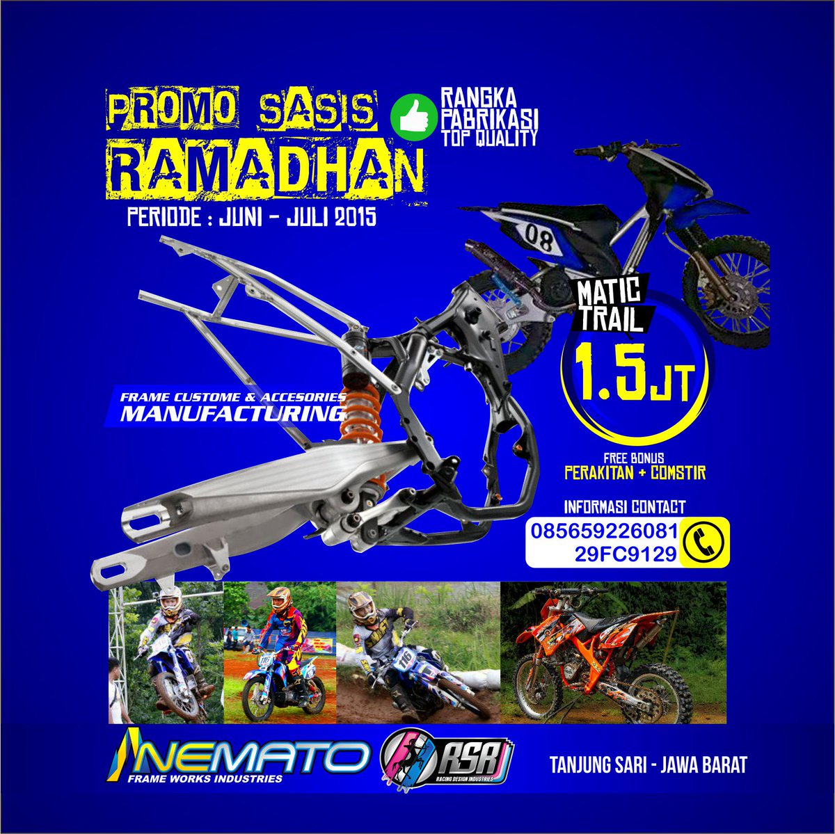 #rangka motor trail , loe bisa bikin motor matic harian loe naik gunung dengan maksimal.., rangka pabrikasi, <a href="/RSR/">meddy</a>