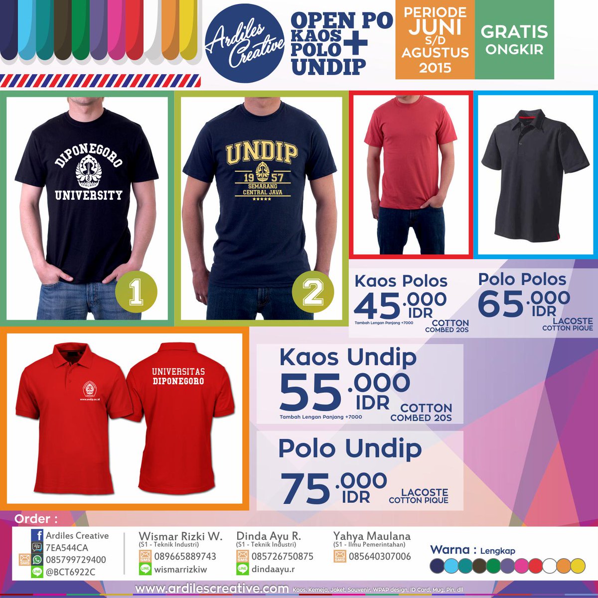 dodoardiles's tweet photo. hai @IndustriUNDIP15, musti beli jualannya anak2 Industri 14 yaa. Ada kaos&amp;polo Undip yg bs klian pake kuliah nnti :3 http://t.co/CzP76eFIiN