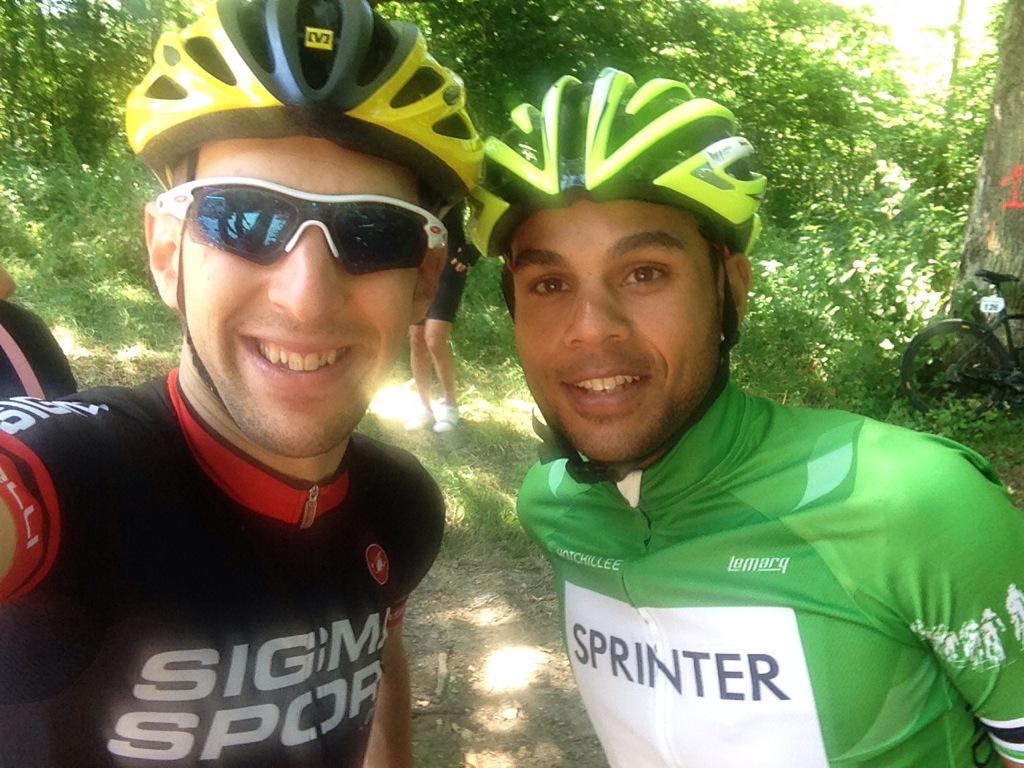 sigmasports's tweet photo. Bad luck for us in GC today with a puncture. Made up for it with 3rd on the climb #ridelots #NoLimits @HotChillee http://t.co/EFdcBgfDJY