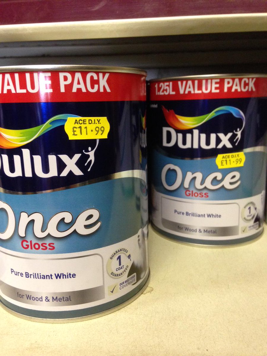 Ace_Hardware_'s tweet photo. OFFER Dulux Once Gloss 1.25L £11.99!! #winchcombe #offers #dulux #once http://t.co/fUpVSnnxTU