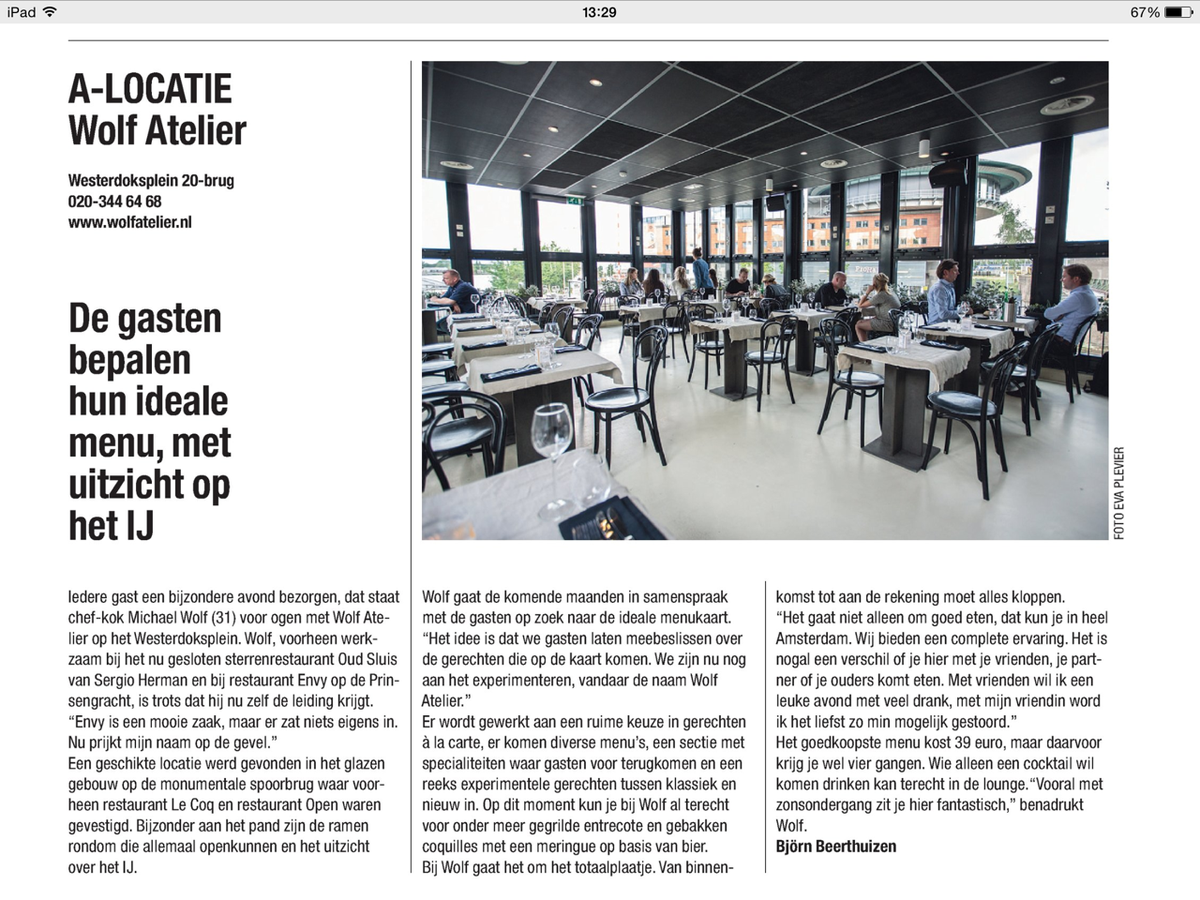 niiiice! <a href="/mwolfenvy/">michael wolf</a>'s #wolfatelier A-lokatie in #parool #restaurant  #amsterdam