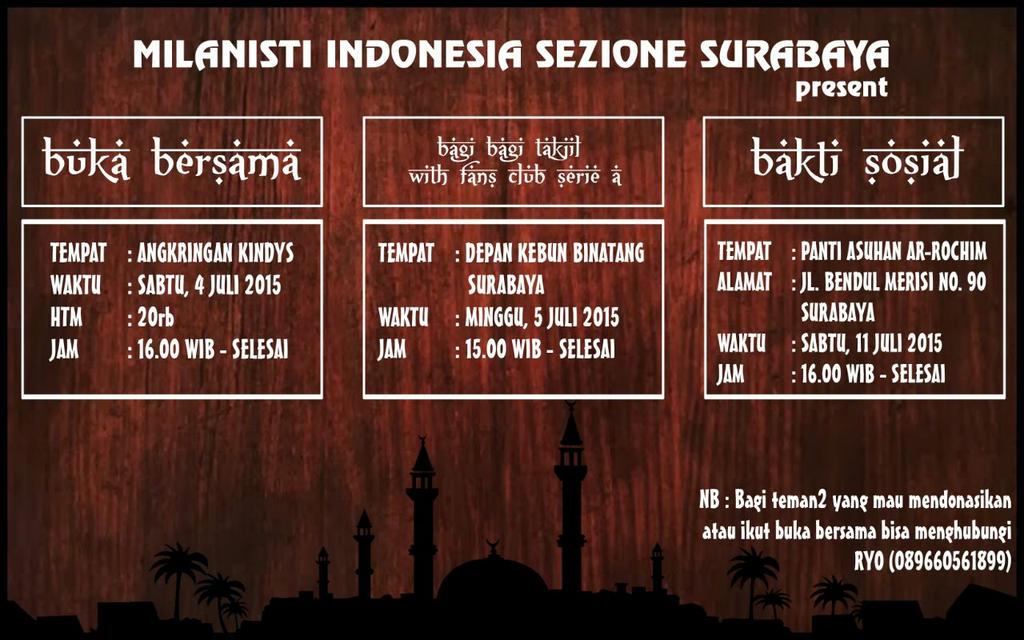#EventRamadhan @MIsezSBY cc <a href="/AngelsMI_/">Milanisti Angels</a> <a href="/MilanistiOrId/">Milanisti Indonesia</a>