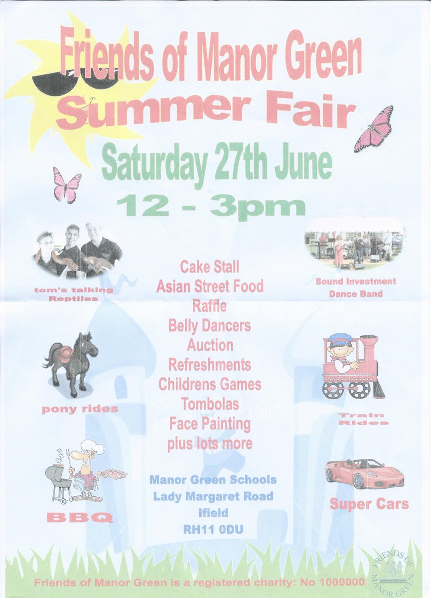 RotaryGDRC's tweet image. Friends of Manor Green Summer Fair - 1 Hour to go - Are you coming along? ow.ly/OBFJM