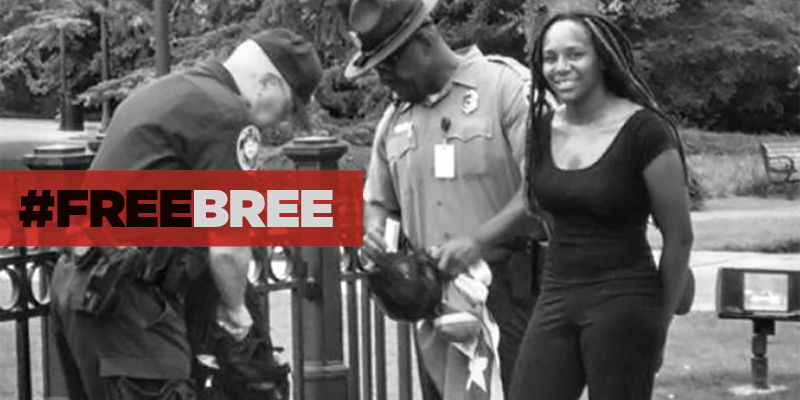 rashadrobinson's tweet photo. #FREEBREE Drop any charges now! And take down that flag. http://t.co/SsFMXK26Nj http://t.co/QfsdqlL0RY