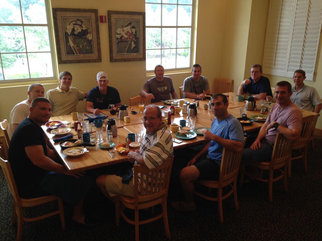 Eating breakfast at J. Christopher's with all the groomsmen... Time to get ready for the big day🙏