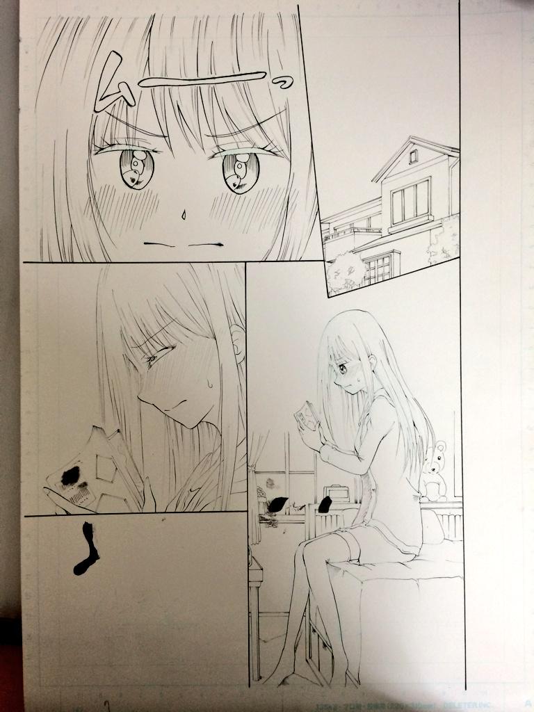 制作状況、インク飛ばして泣きそう 