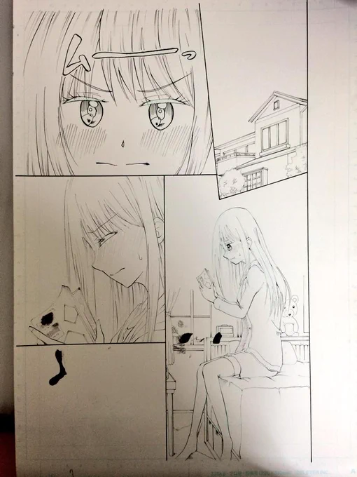 制作状況、インク飛ばして泣きそう 
