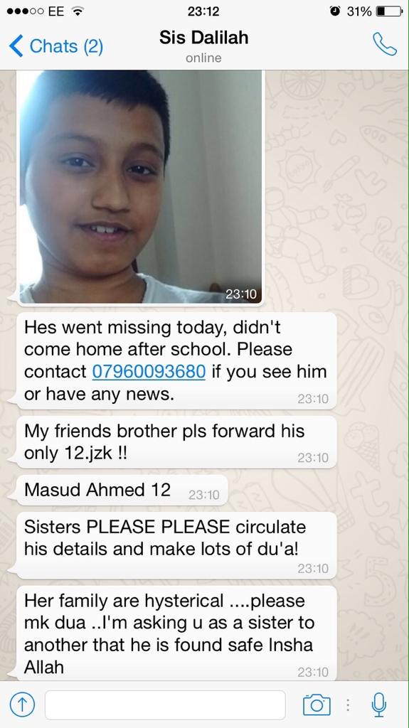 CallingToTawhid's tweet photo. 12 years old boy missing.... http://t.co/BK1c5N5qfB