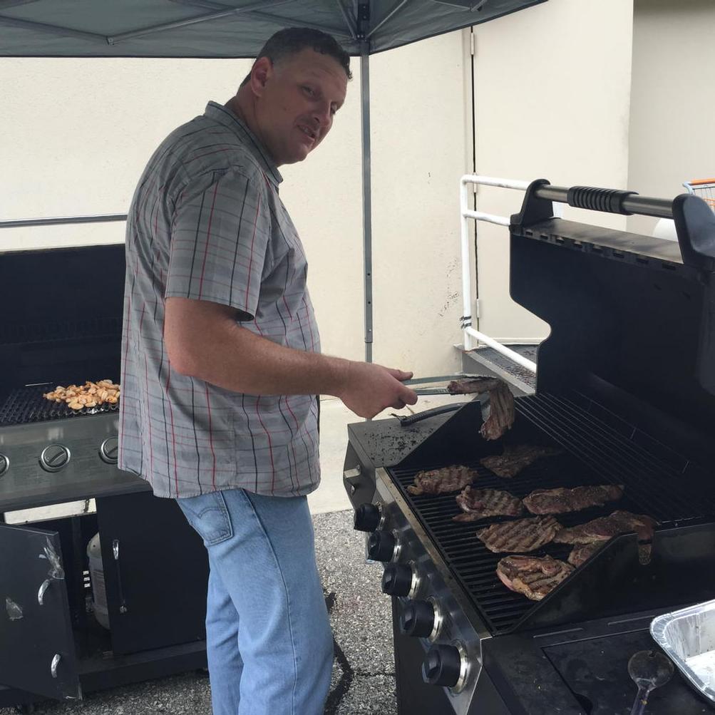 D-207 AP Team cooking steak, shrimp, dirty rice for store 4609  Roanoke Va. They were 365 winners.