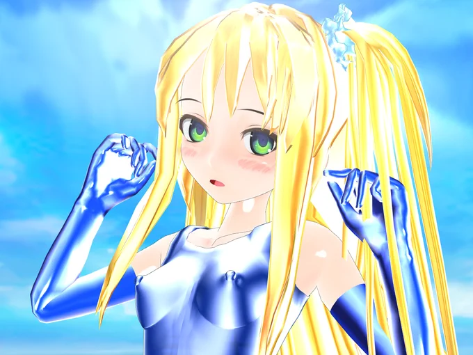 【3Dカスタム少女】スク水+手袋+おっぱいめちゃシコ 