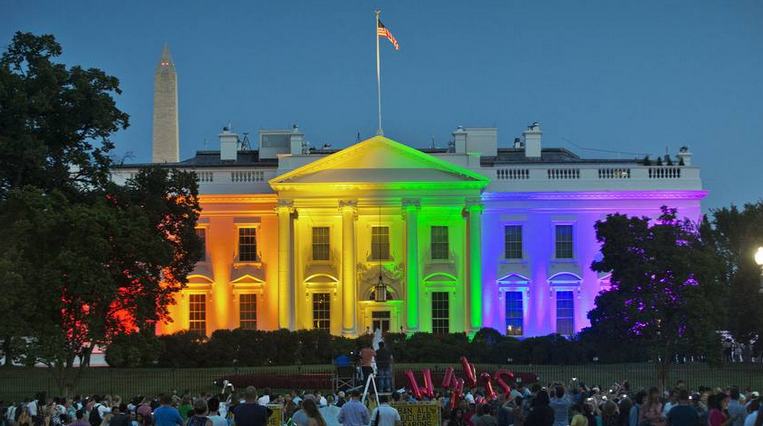 mic's tweet photo. American landmarks went super gay yesterday in honor of marriage equality http://t.co/20Nq3l0W4v http://t.co/umHhWyqSKd
