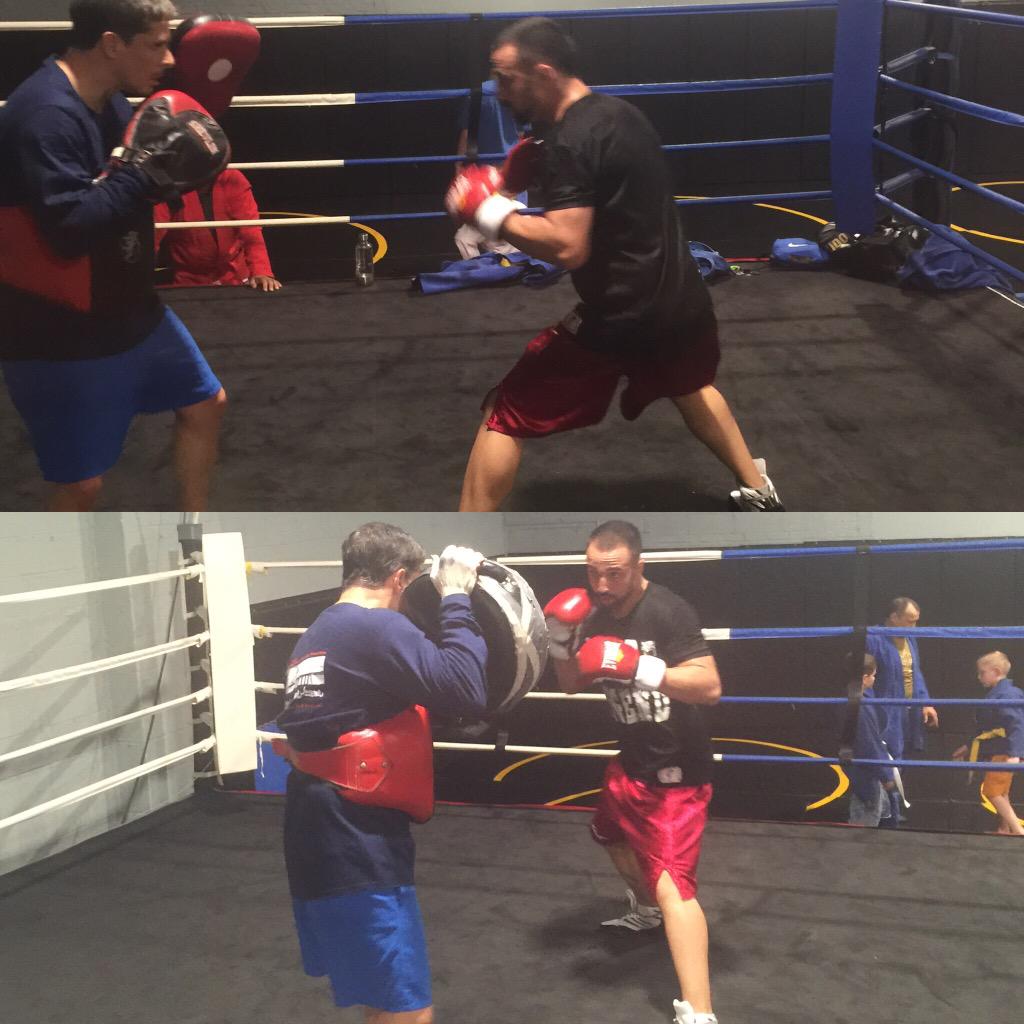 PaulMalignaggi's tweet photo. Like I said we entered this camp in fantastic shape, so we have more time to get as sharp as possible. #PBConESPN http://t.co/jLsYPajJPr