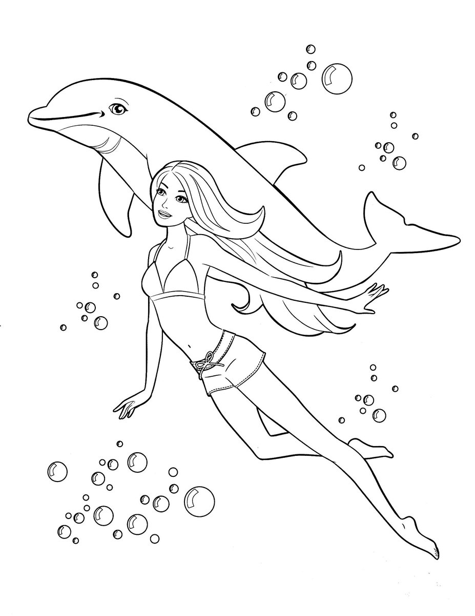 kids coloring pages on Twitter: "barbie swimming coloring pages