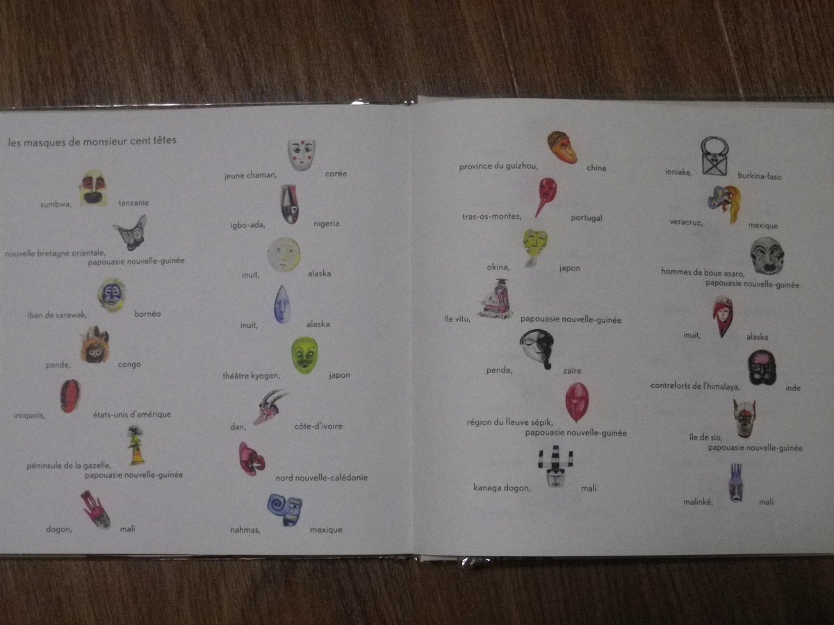 �t�����X����o�Ă���A���ʂ̌Ղ̊��̂悤�ȊG�{ (���E���̖�����)�B[Monsieur cent têtes]