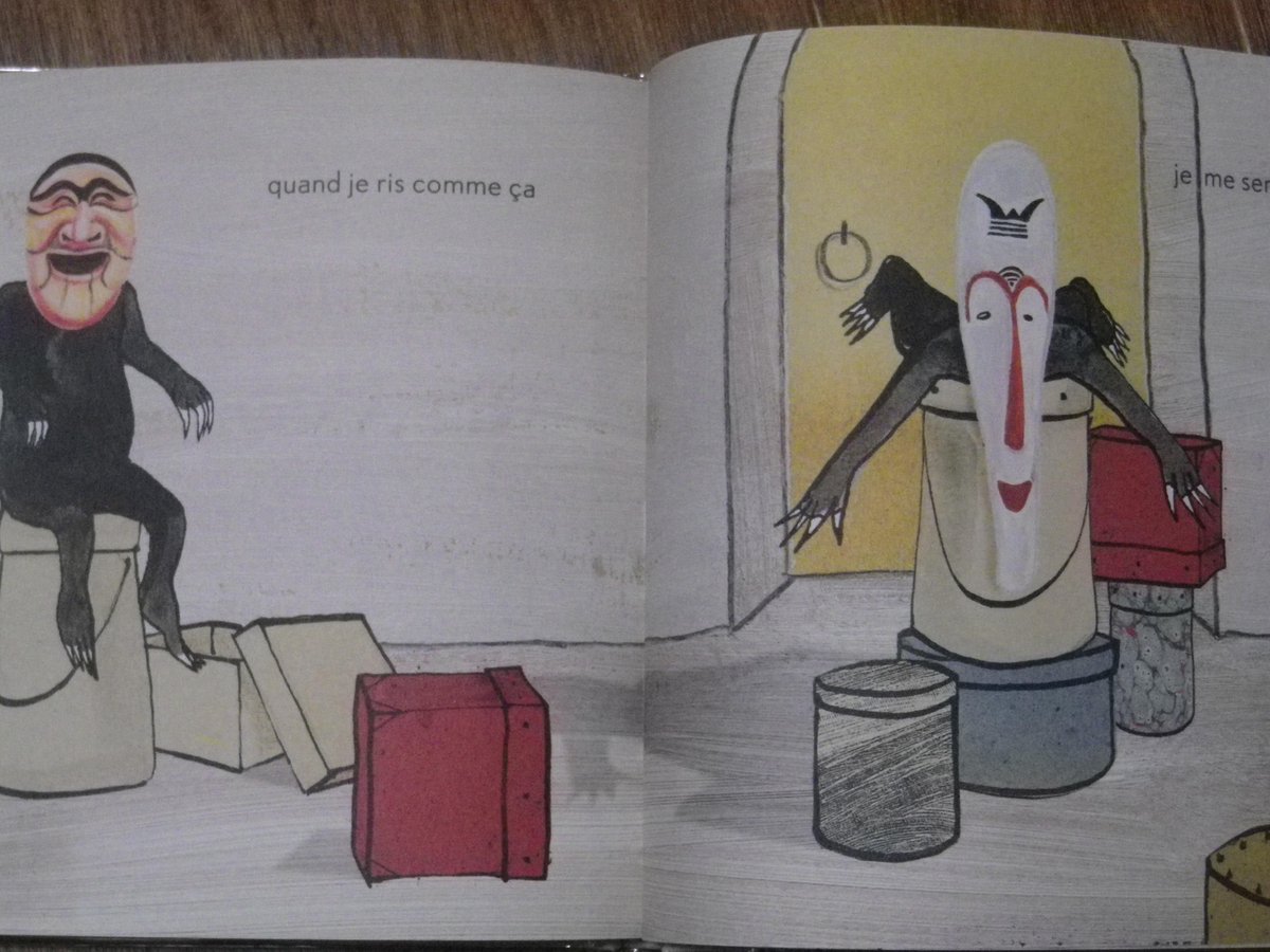 �t�����X����o�Ă���A���ʂ̌Ղ̊��̂悤�ȊG�{ (���E���̖�����)�B[Monsieur cent têtes]