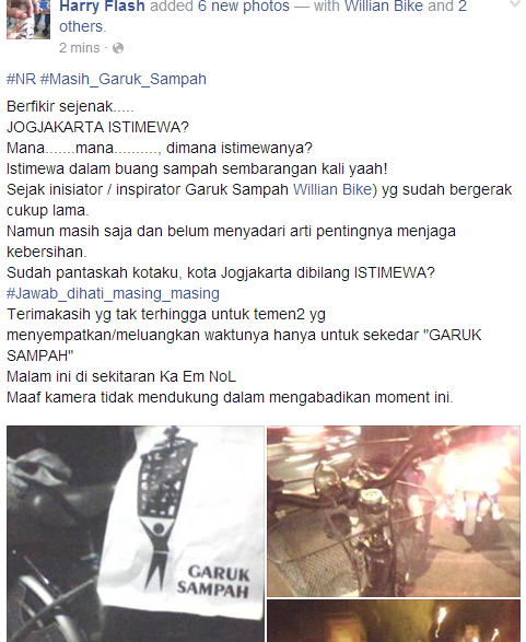 SepedaArsa's tweet photo. cintai kotamu dg masukkan sampah ke sakumu :) selamat malam @GPSbdg @Eduaksi_Yk mari kita sebarkan berbagai hal baik! http://t.co/JNenJy3Bck