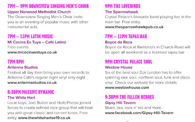 CPFestivalUK's tweet photo. And now for the evening events - Continue the party at one of these fab venues x #CPOF2015 http://t.co/oPJy1ERlJA