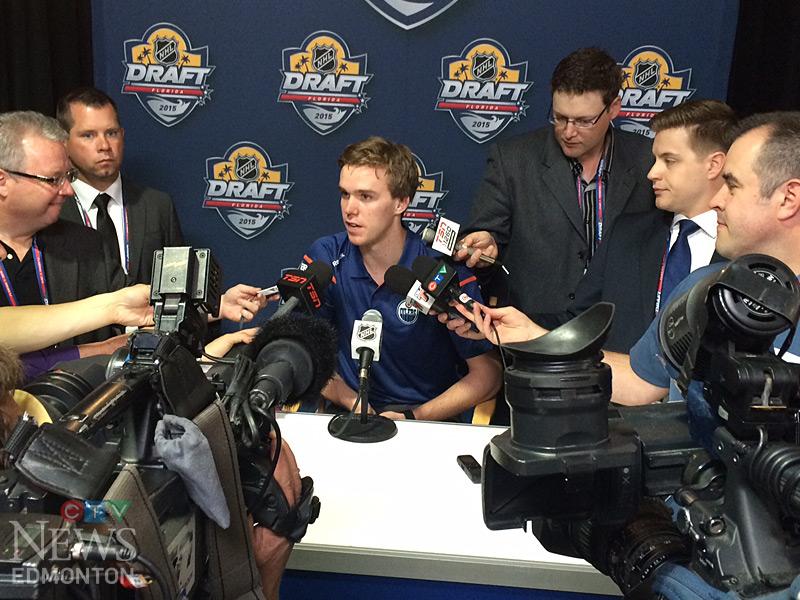 ctvedmonton's tweet photo. .@cmcdavid97 talks to @AdamCookCTV following the #OilersDraft pick. #NHLDraft #yeg http://t.co/FiWzPnAkQX
