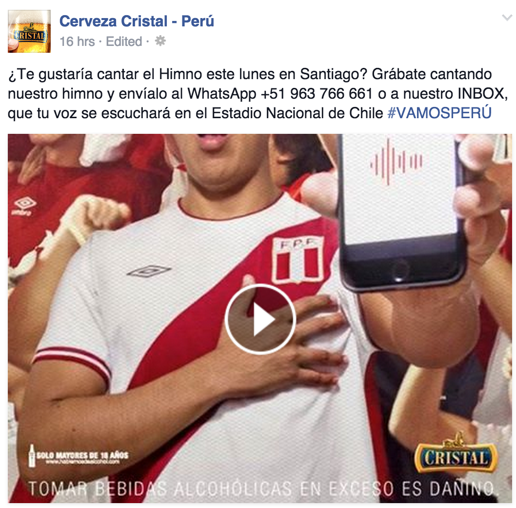 smartclickla's tweet photo. @juanyaranga JC súmate a la nueva campaña cantando el himno de Perú que llevaremos tu voz a Santiago! #VamosPerú! http://t.co/uN9E7R3og2