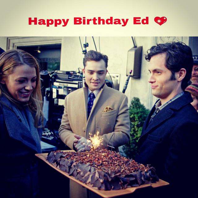   Happy Birthday Ed Westwick 
Ed loves Cake Part II   