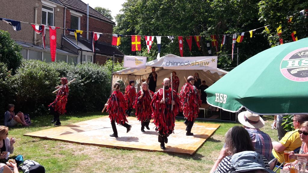 Red Stag Morris at the <a href="/theroseinjune/">Rose in june</a> beer festival this afternoon. #Morris #MNDA