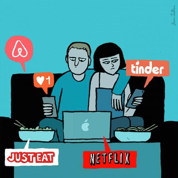 .@jean_jullien expone la relación de las personas con la tecnología en sus ilustraciones: bit.ly/1GglxXM