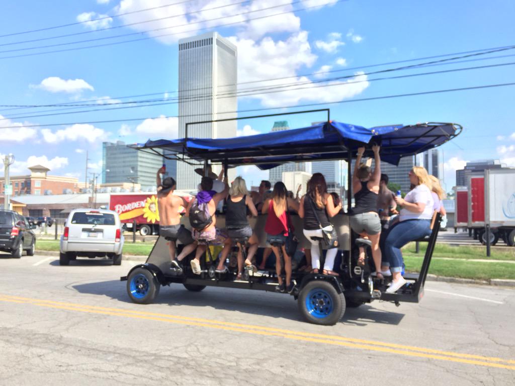 tulsabikebar's tweet photo. It's a beautiful day on the Bike Bar in @downtowntulsa !! http://t.co/torEjWdvE4