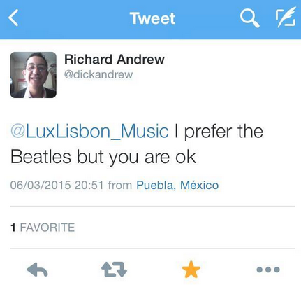 Its_Lux_'s tweet photo. This is the best tweet we have ever, ever received. Apropos of nothing. Made my day! http://t.co/JkN5NTcUmP