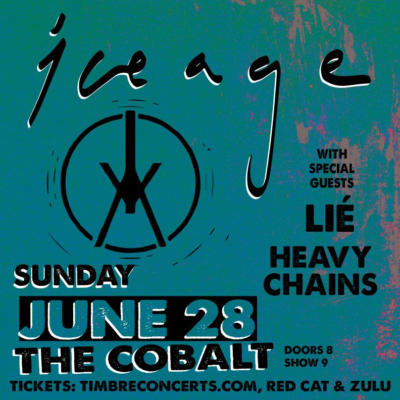 TimbreConcerts's tweet image. Tomorrow! Danish punks #Iceage play with #HeavyChains and #Lié at @TheCobalt_van. Doors 8/Show 9pm. Tix at the door.