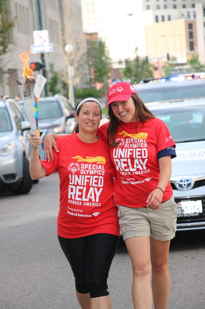 LaurenMonitz's tweet photo. Hey @SOTeamCorey thanks for letting me crash the #Denver party! #torchbearer #uraa #SpecialOlympics #centralroute http://t.co/7D3tD8Pm41