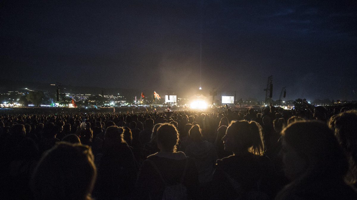 "Kanye shouldn't be headlining Glastonbury", they said. Glastonbury clearly knows they're wrong. HUGE crowd.