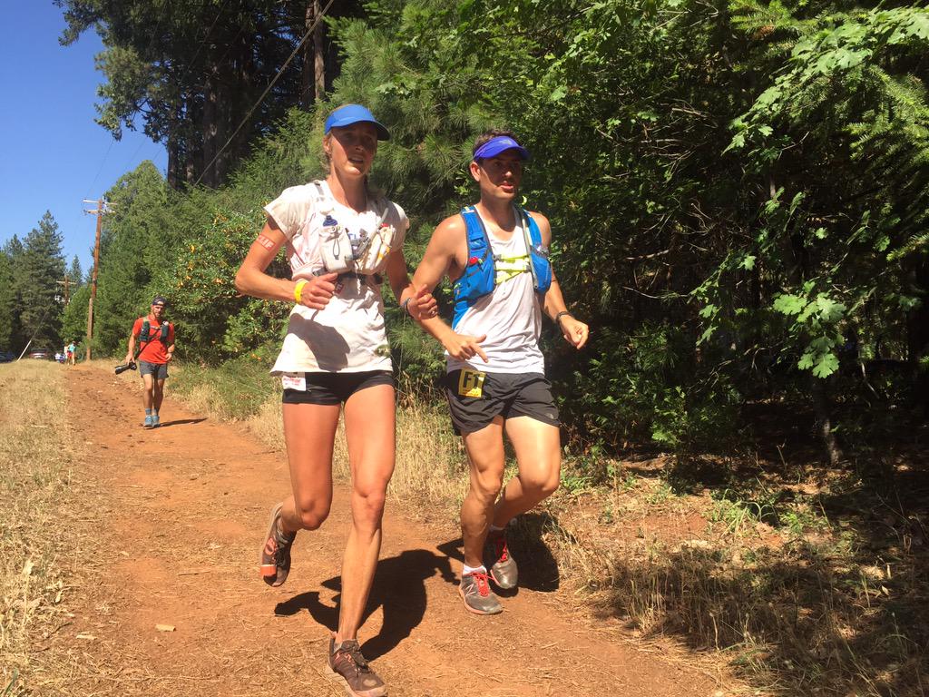 iRunFar's tweet image. Stephanie Howe is second woman at Foresthill, mile 62. She's 2.5 minutes back, looking a little rough. #WS100