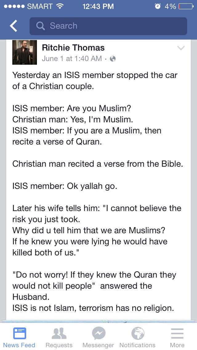 Haidar_Bagir's tweet photo. Joke ttg ISIS ini sangat dualaam artinya. Sediakan 1 menit saja utk membacanya... 👍😀 http://t.co/6vcuIdvegt