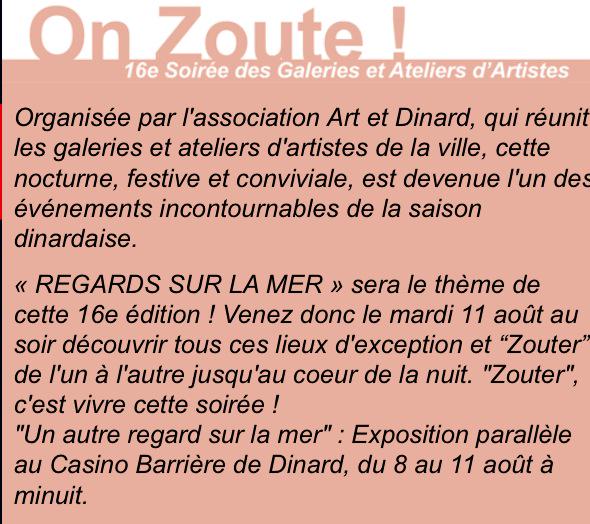 artetdinard's tweet photo. #OnZoute à #Dinard le mardi 11 août 2015 : 16è soirée des Galeries et Ateliers d'artistes @galerietotem @ZeArtGalerie http://t.co/FUiFjZ3ulM